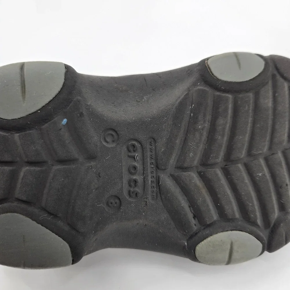 Crocs‎ Kids All-Terrain Clog US 8 Black Construction Jibbitz Charms Gorpcore
